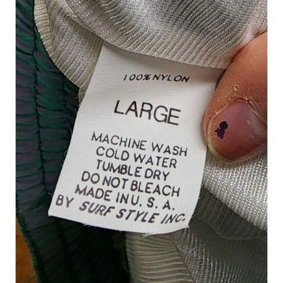 Vtg NWT Surf Style Size Large Lined Swim Trunks Shorts Iridescent Key West Logo - Picture 3 of 7